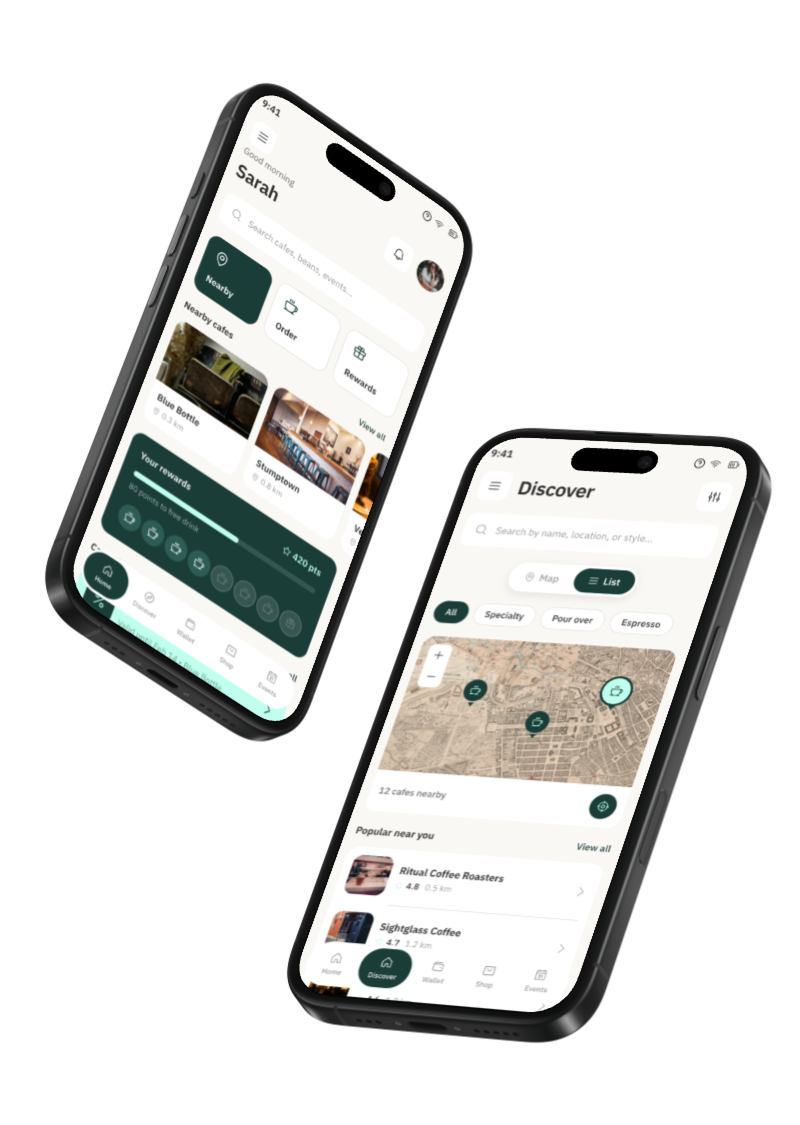 Cafein App on iPhone